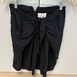 3.1 Phillip Lim black Silk bow drape Knee High Skirt Xs 0
